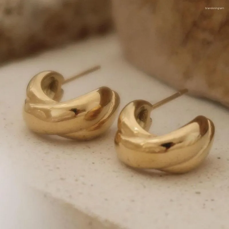 Hoop Earrings Small Crossover Woven For Women Stainless Steel Bulk