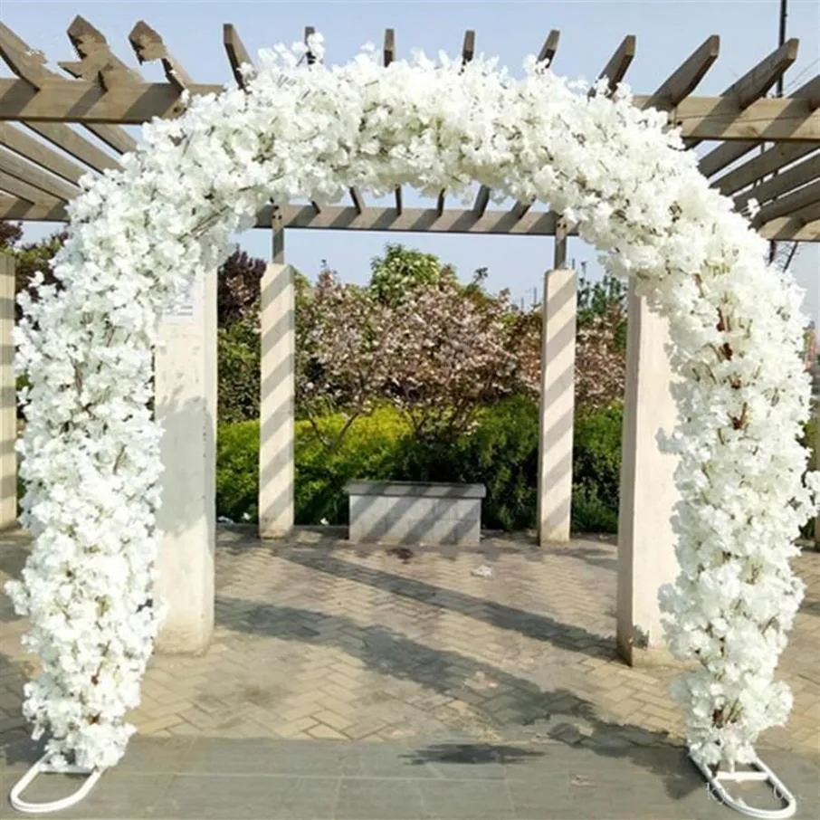Centrotavola per matrimoni di lusso Porta ad arco per matrimoni in metallo Appeso a ghirlanda di fiori con fiori di ciliegio per forniture per festival2163