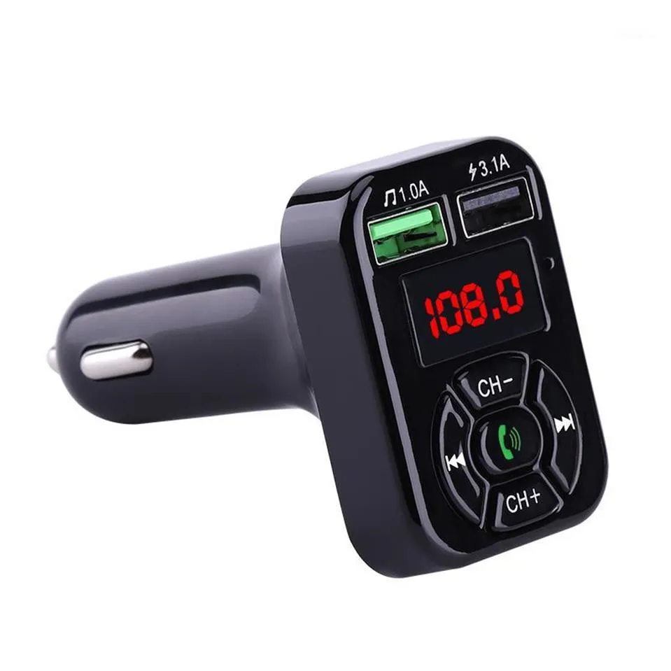 Bil Bluetooth 5 0 FM sändare Dual USB Fast Charger 3 1A Aux Car Kit Hands Audio Receiver Auto Mp3 Player FM Modulator1285d