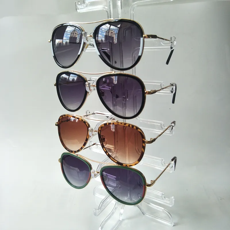 Occhiali da sole da pilota di moda per donna Occhiali da sole da donna di lusso Specchio da donna in metallo con montatura grande Oculos De Sol