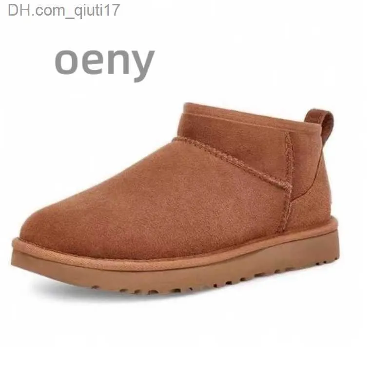 Botas Oeny Real Sheepskin lana corte bajo zapatos de cuero de piel cálida botas de nieve botas de plataforma para hombres y mujeres botas cortas de invierno piel de mujer Z230728