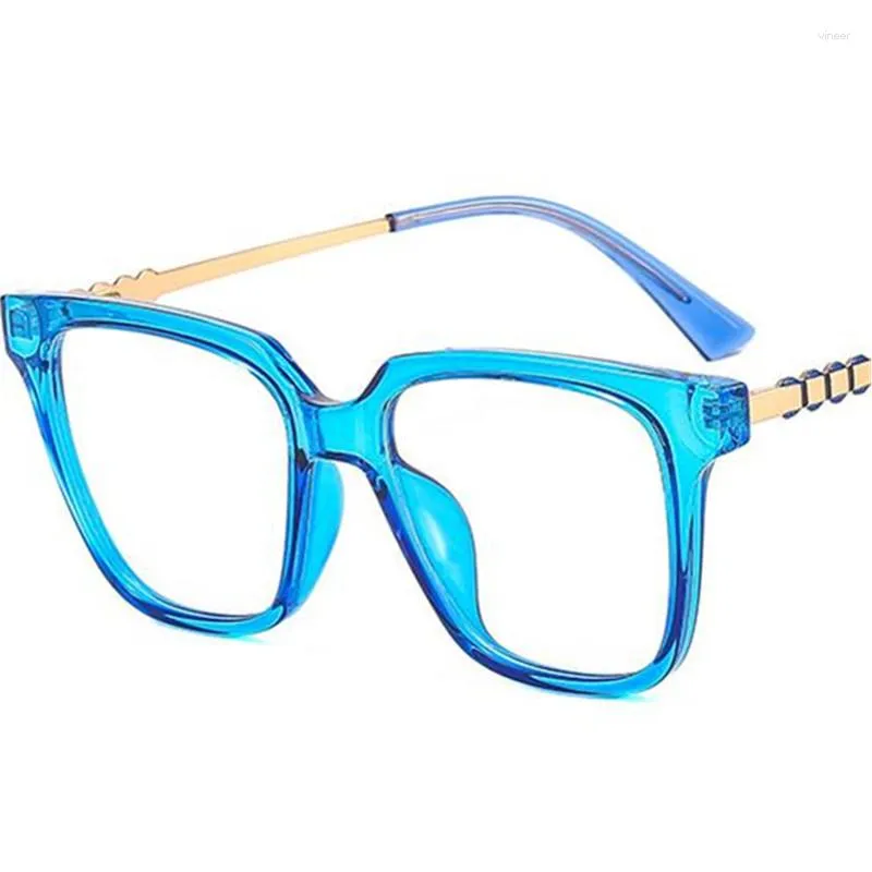 Lunettes de soleil Anti-lumière bleue Lunettes optiques Unisexe Lunettes œil de chat Lunettes anti-UV Personnalité Temples Lunettes à monture surdimensionnée