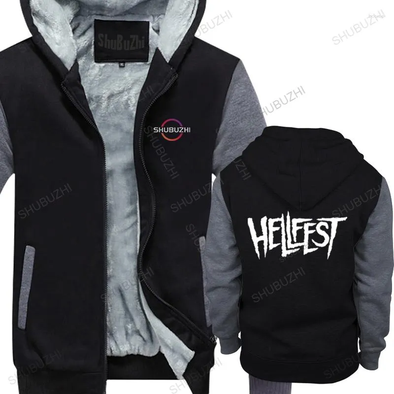 Herren Hoodies Männer Marke Hoodie Mode Dicken Pullover Hellfest S M L XL Baumwolle Herren Schwarz Fleece Druck