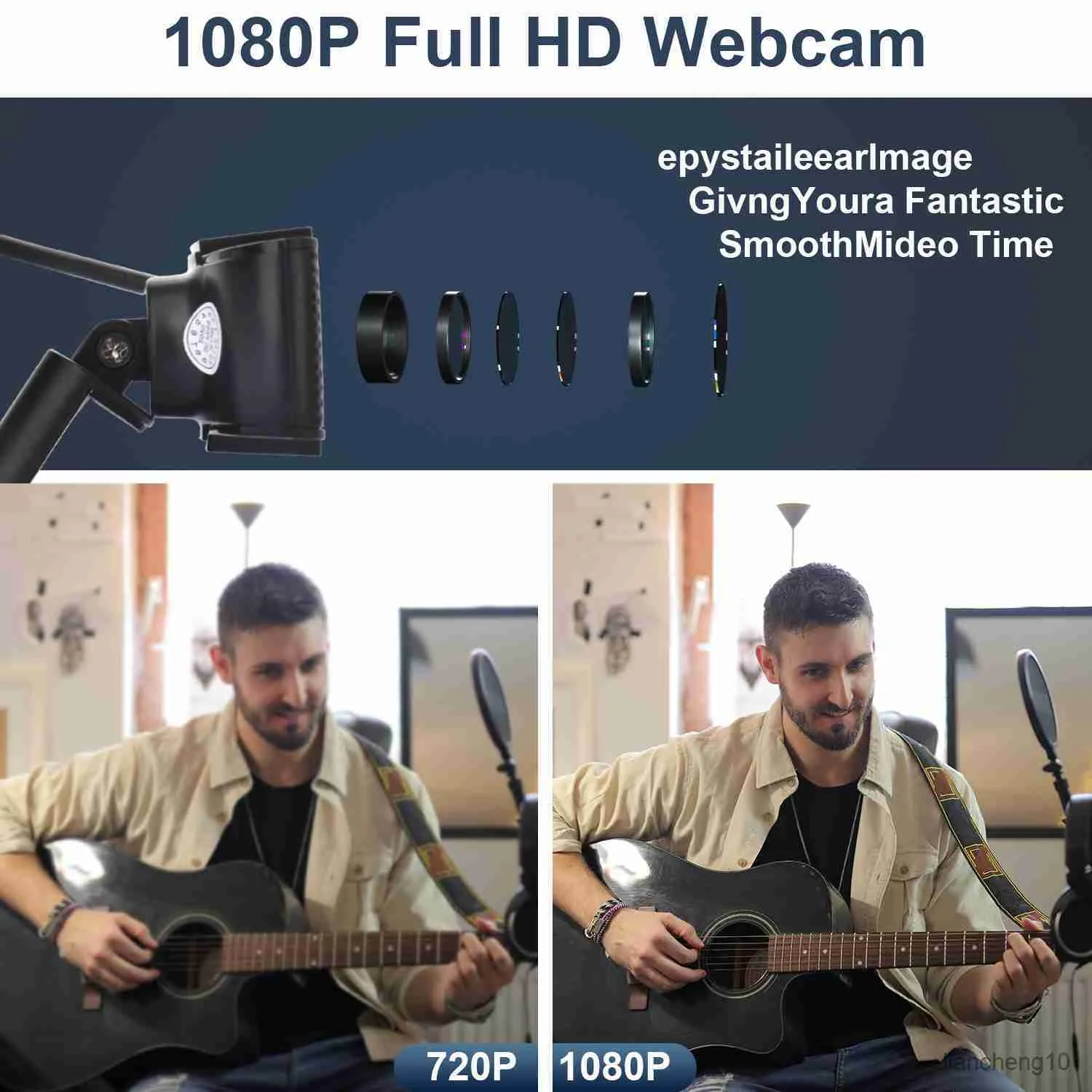 Webcams 1080P Full Webcam Computador Laptop Câmera para Vídeo Chamada Pro Stream Webcam com Plug R230728