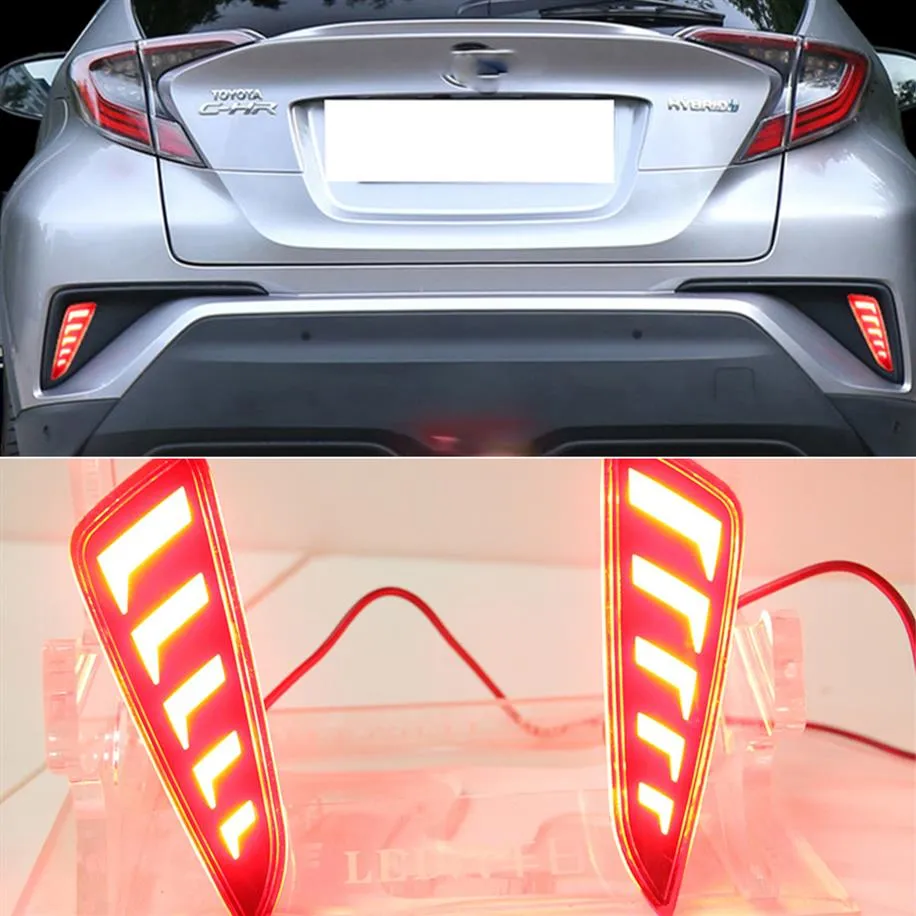 1 paar LED Reflector Lamp Mistachterlicht Achterbumper Licht Remlicht Voor Toyota C-HR CHR 2016 2017 2018 2019214d