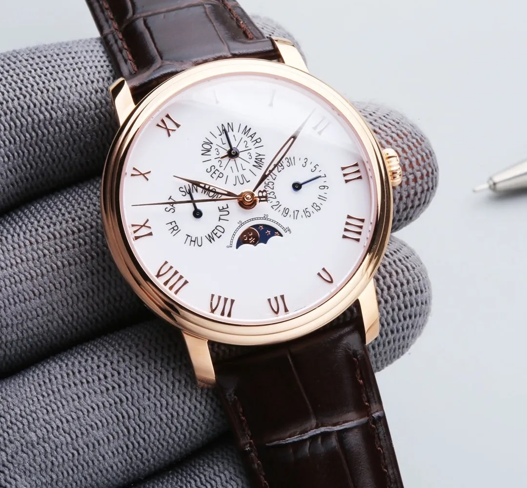 Horloges van hoge kwaliteit, luxe herenhorloges, multifunctionele horloges, automatische mechanische uurwerken die herentemperament tonen. Maat 42mm*10.8mm