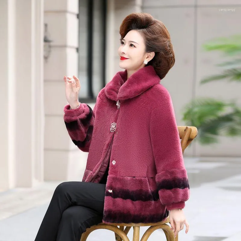 Kadınlar Kürk 2023 Kış Sivil Ceket Kadınlar Sıcak Düğmeleri Vink Ceket Kalınlaştırılmış Cardigan Lüks Kore Moda Dış Giyim