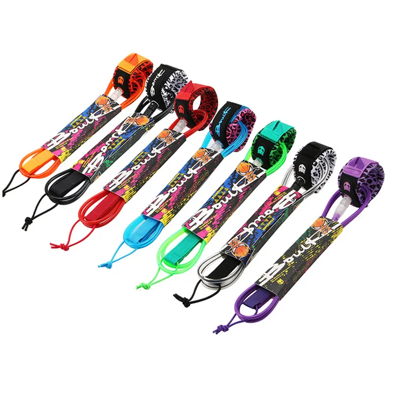 Surf Leashes 121086 Surf Tasma Sörf Tahtası Tasma Premium Sup Surf Surf Halat Ayak bileği ile uzun tahta ayak ipi Sörf Aksesuarları 230727