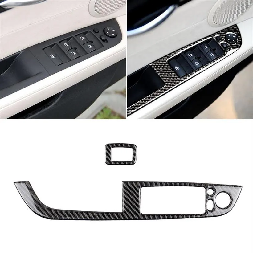 Panneau de lève-vitre en Fiber de carbone de voiture avec autocollant décoratif solide de clé pliante pour conduite à gauche BMW Z4 2009-2015246r