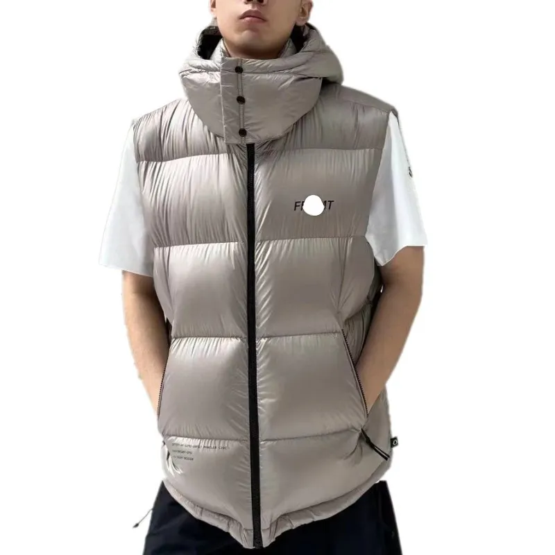 23 Gilet da uomo unisex Designer Piumino bianco Gilet con cappuccio Gilet da uomo Gilet invernale Coppia Bodywarmer Giacca da donna senza maniche Gilet caldo e spesso all'aperto