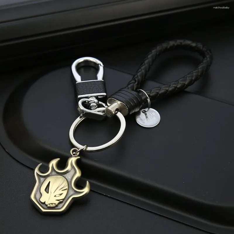 Sleutelhangers Anime Bleach Sleutelhanger Skull Pendnat Sleutelhanger Kurosaki Ichigo False Fire Keychians Figuren Sleutelhanger Car Bag Charm Accessoires