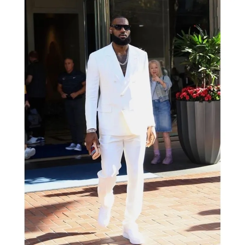 Men's White Double Breasted Suits Blazers Celebrity Mens Custom Wedding  Tuxedos Red Carpet Men Outfits Dinner Prom Party Blazer Jacket Pants 230728