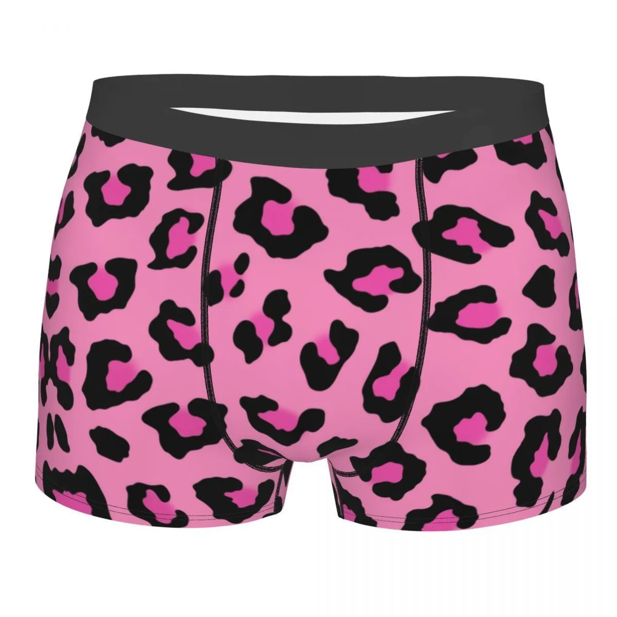 Underbyxor män boxare shorts trosor rosa leopard djurtryck andas underkläder man rolig plus storlek 230727