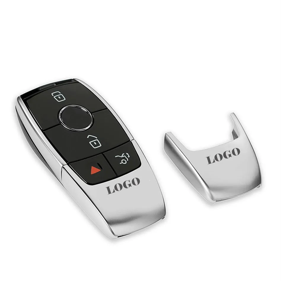 Para Mercedes Benz W212 W211 W210 W213 W205 W202 W203 W204 W177 C63 E63 S63 Para AMG Logo Car Remote Key Cover Case Metal Shell287b