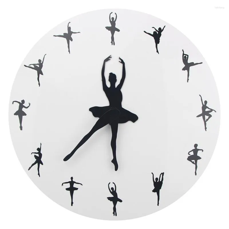 Wall Clocks Simple Acrylic Girl Ballet Dance 3D Creative Living Room Clock Home Decoration Quartz Bedroom Gift