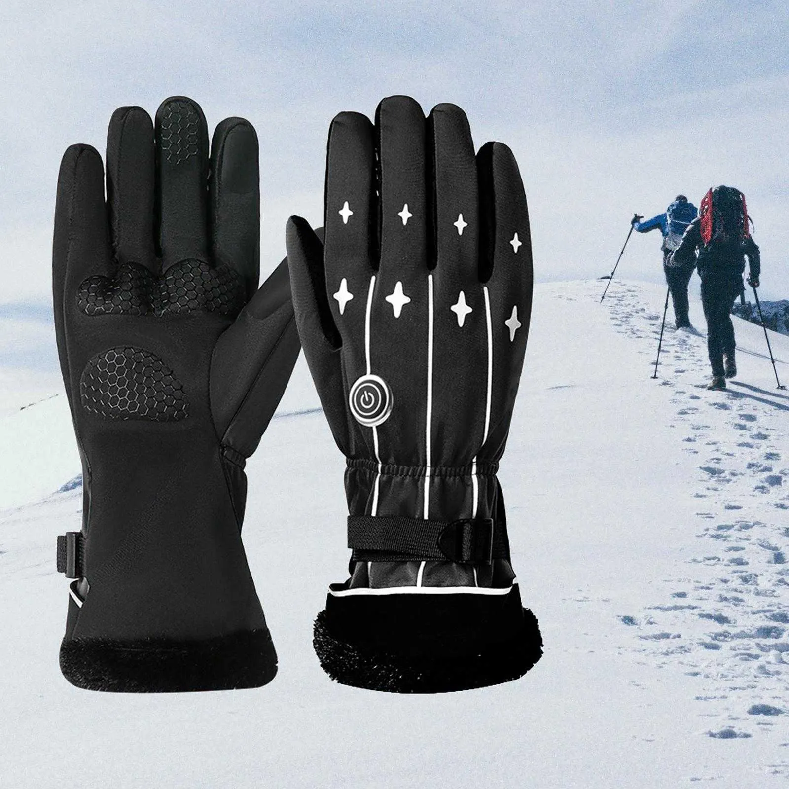 Electric Thermal Heated Gloves Touch Screen Adjustable Warm for Hiking Ski