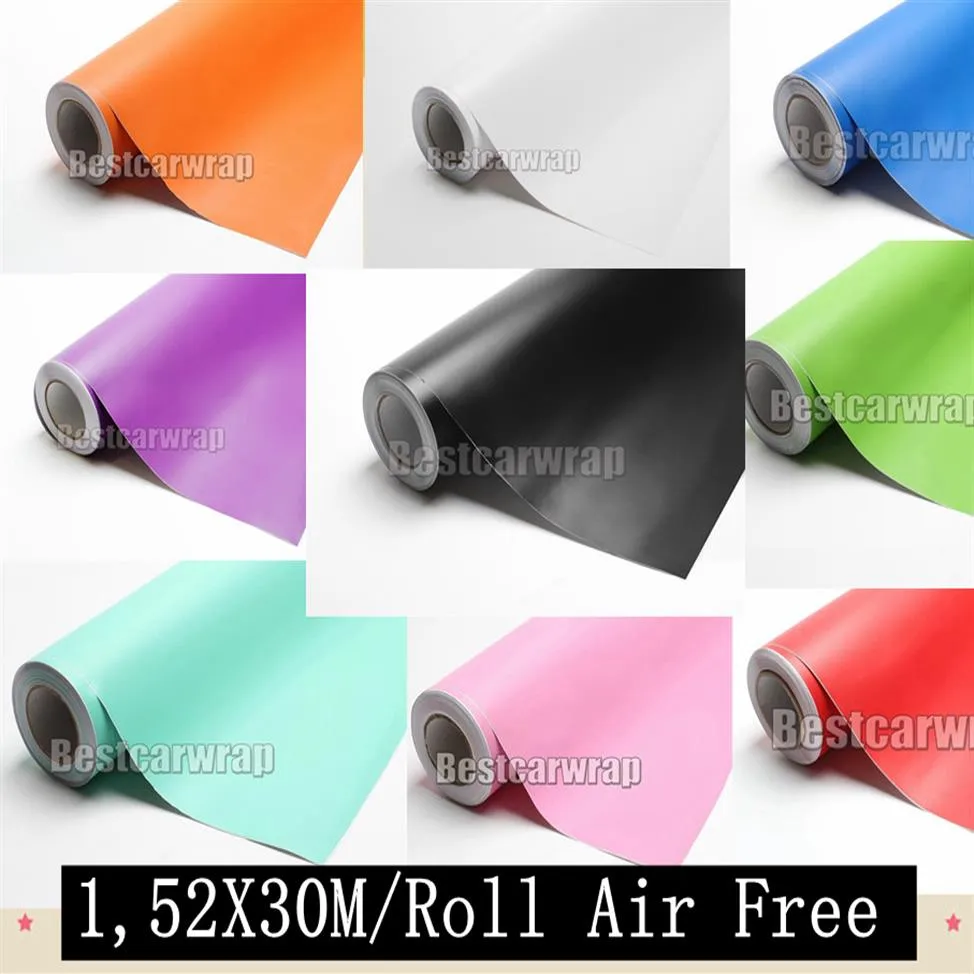 Divers emballages en vinyle mat avec dégagement d'air Haute qualité pour emballage de voiture couvrant le film mat 14 couleurs disponibles taille 1 52x30m 5x98ft r212y