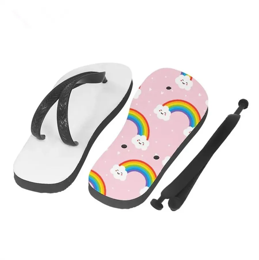 Wholesale PVC home shoes Sublimation blank flip-flops Heat transfer printing beach slippers casual slippers