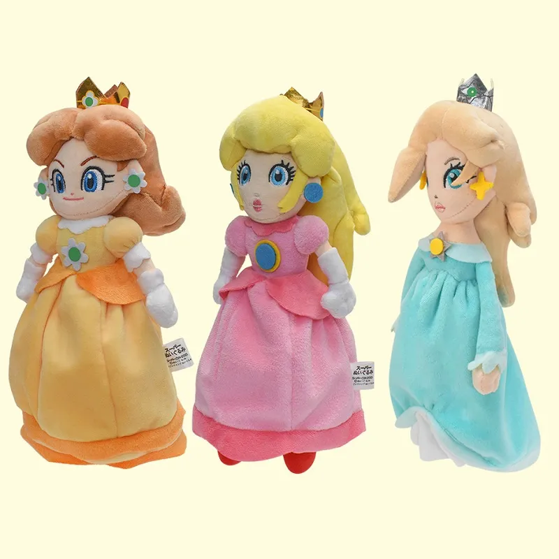 Usine en gros 25cm 3 couleurs Brigitte jaune Daisy bleu Rojetta Princesse Luigi jouets en peluche film jeux de télévision poupées périphériques cadeaux pour enfants