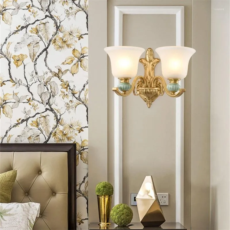 Vägglampa sarok led inomhus ljus mässing lyxig sconce fixtur dekorativ för hem sovrum vardagsrum