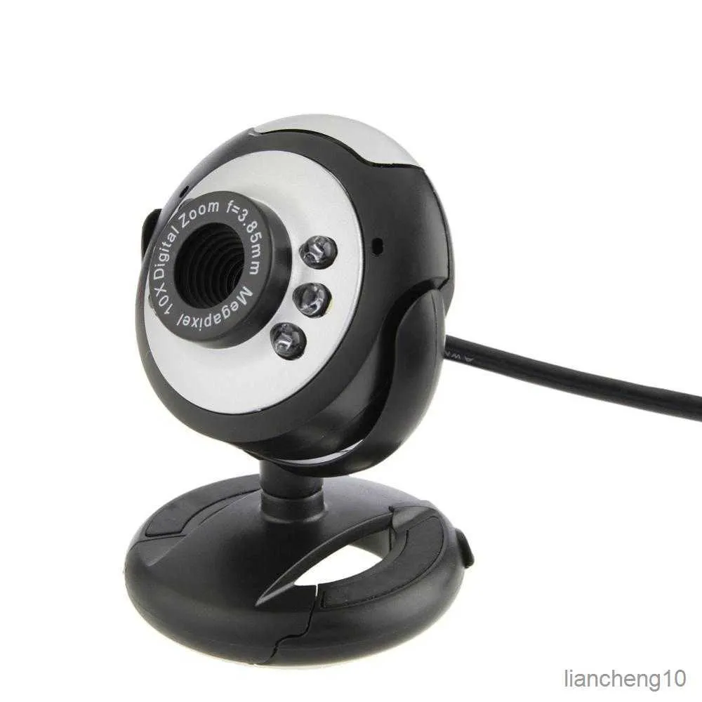 Webcams Web Camera Hoge Kwaliteit LED Licht Buit-in Microfoon Webcam Draagbare Ratatable Web Voor PC Desktop Laptop Computer R230728