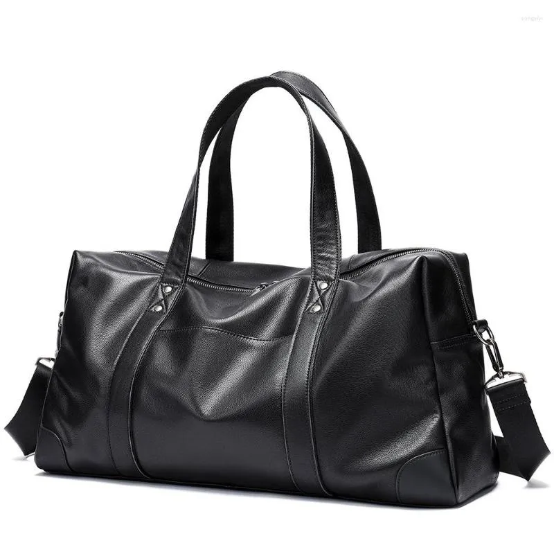 Duffel Bags Large Capacity Unisex Travel Luxury Real Cowhide Women Shoulder Bag Short Trip Men Sports Package Hand Luggage