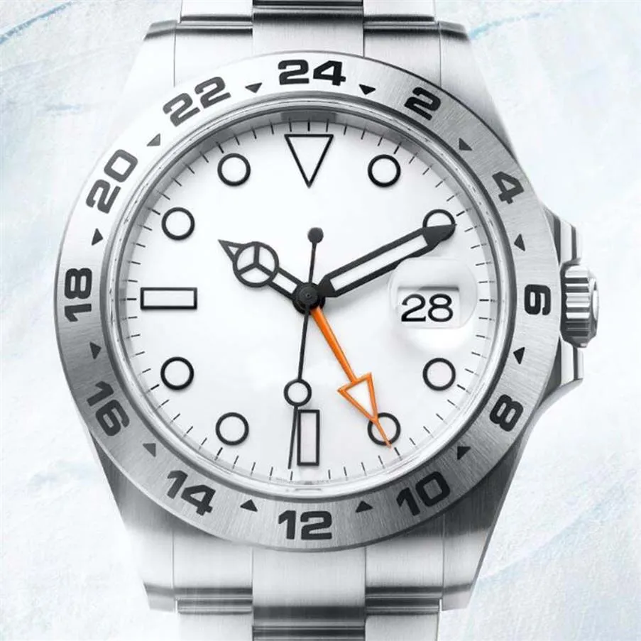 Farbauswahl MM-Uhrwerk-Armbanduhren mit Asia Modified Explorer White Dial Black II Herrenuhren