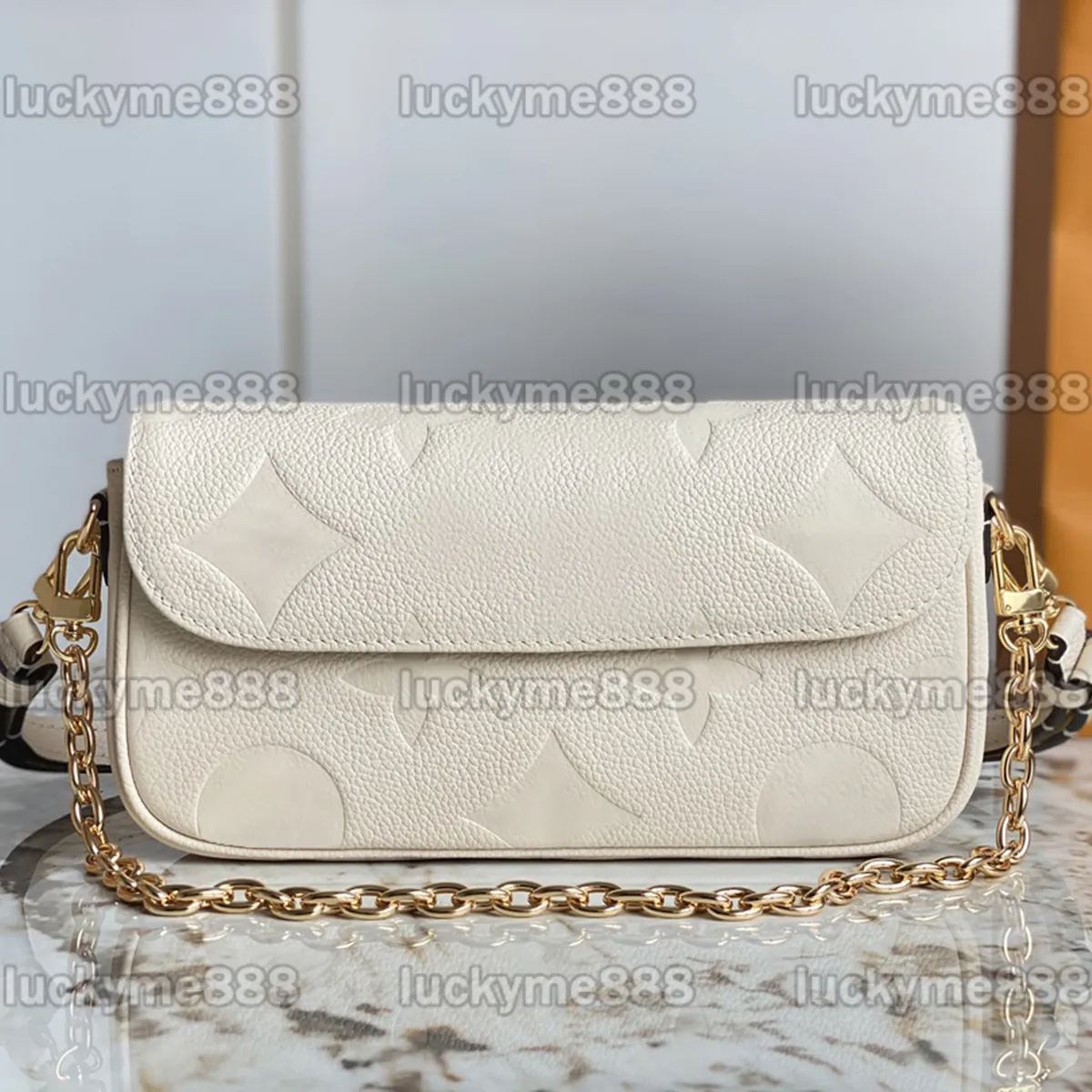 10A Mirror Quality Luxurys Desingers Small Ivy Handtassen Wallet On Chain Bag 23.5cm Womens Pochette Black Reliëf Purse Crossbody schouderriem tas met doos