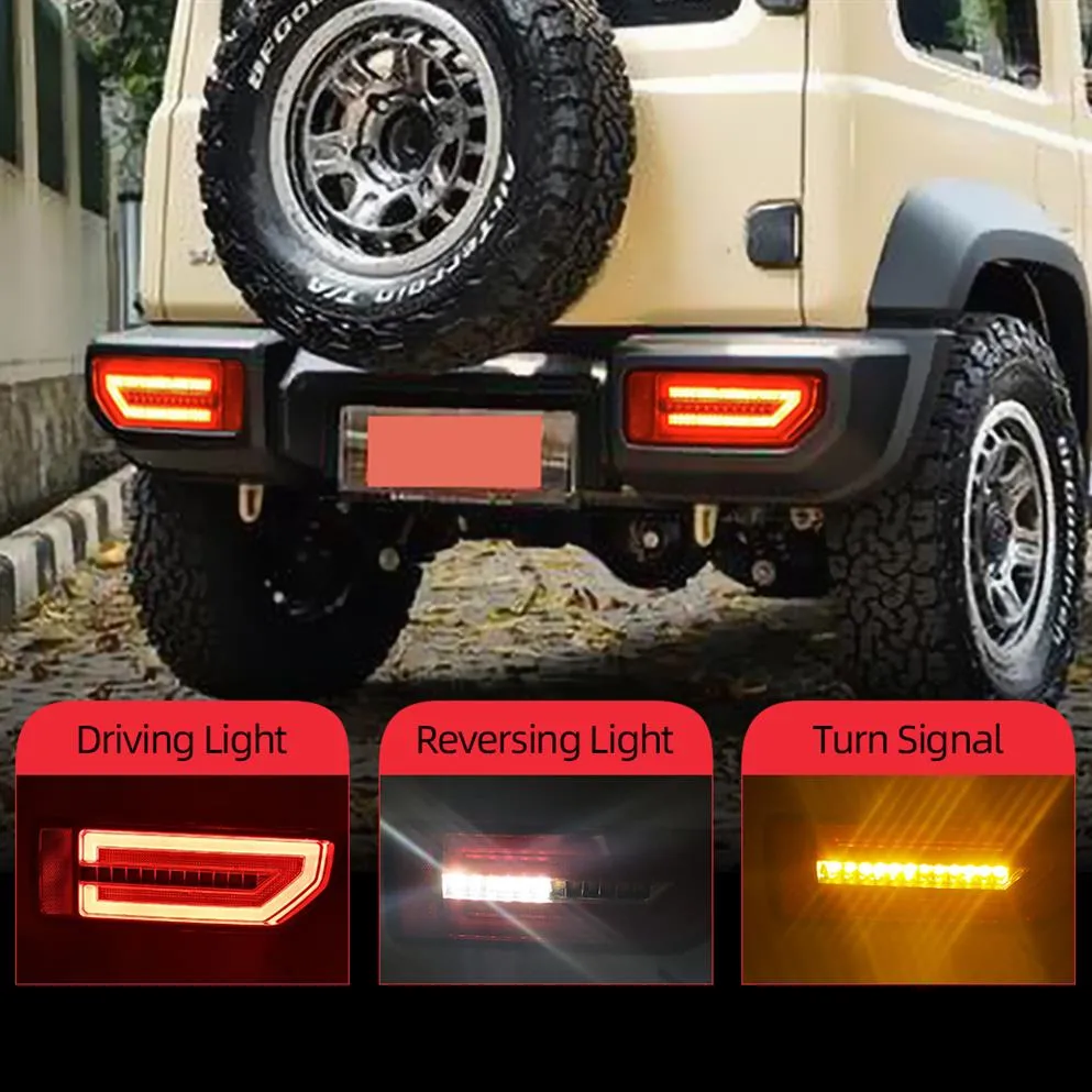 Suzuki Jimny için 2pcs LED Reflektör Kuyruk Lambası 2019 2020 2021 2022 Arka lamba arka lamba park freni ışık akışı dönüş sinyali210v