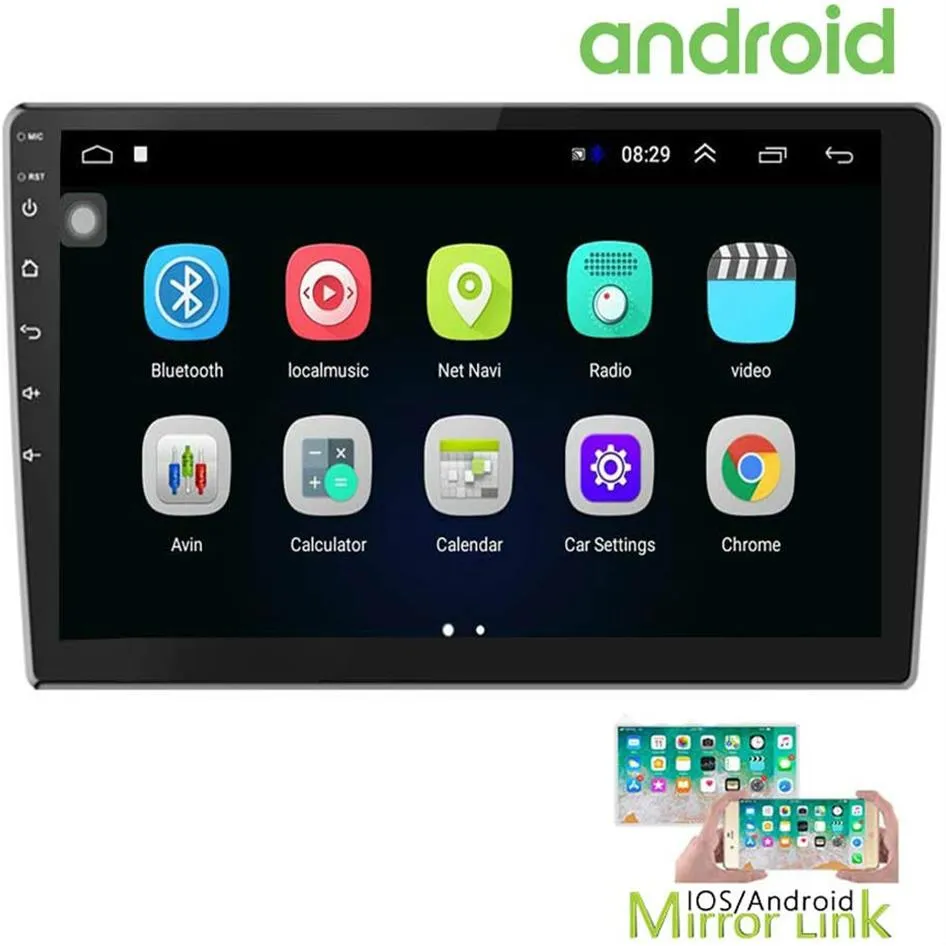 10 1 tum Android Car Stereo Car DVD med GPS Double Din Car Radio Bluetooth FM Radiomottagare Support WiFi Connect Mirror232E