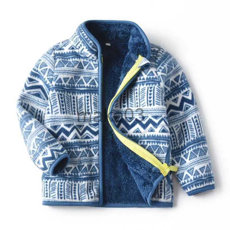 Casaco de baixo 28t roupas infantis para meninos garotas jackets de lã de inverno zíper azul fofo quente vendendo casacos de bebê grossos j230823