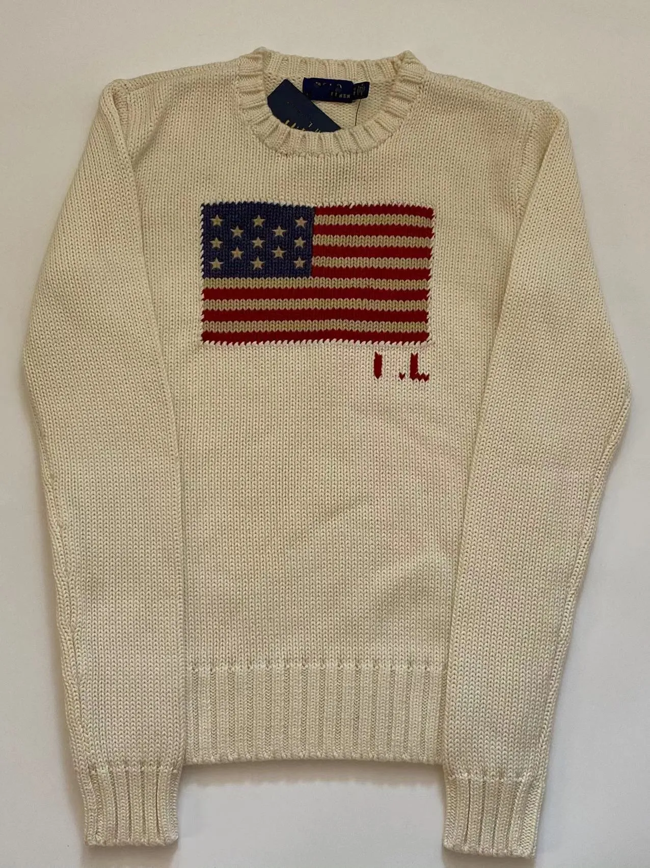 RL Bear Men's Sweaters Polos Örme RL Sweaters bayanlar ABD Amerikan Örme - Bayrak Üstü Lüks Rahat Pamuk Kazak 7419