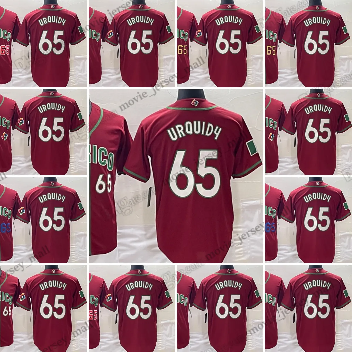 Jose Urquidy 2023 Koszulki baseballowe Pucharu Świata Wszystkie różne style czerwone zszyte koszulki rozmiar S-xxxl