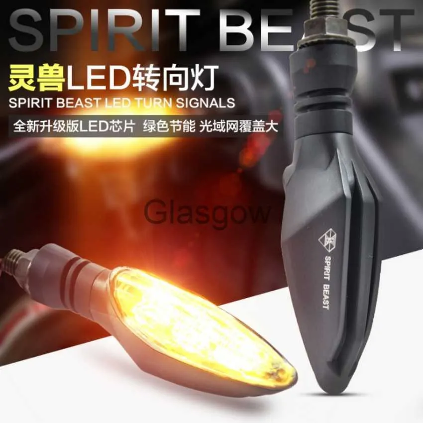 Motorfietsverlichting Spirit Beast 2pcslot motorfiets gemodificeerde knipperlichten Super heldere waterdichte LED stuurverlichting x0728