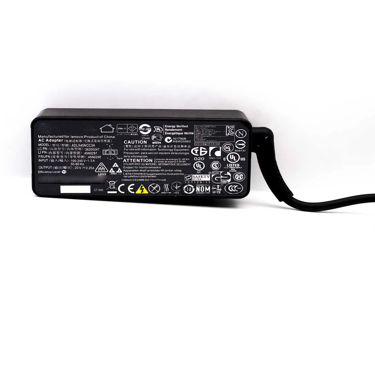 Genuine Lenovo 45W Laptop Charger - 20V 2.25A - Model ADLX45NDC3A - UK Plug - Used, Tested Working