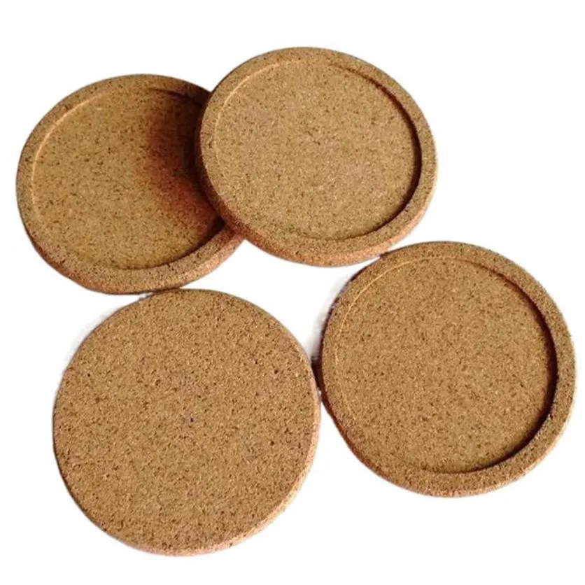 200pcs Classic Round Plain Cork Coasters Drink Wine Mats Cork Mat Drink Juice Pad For Wedding Party Gift Favor308l