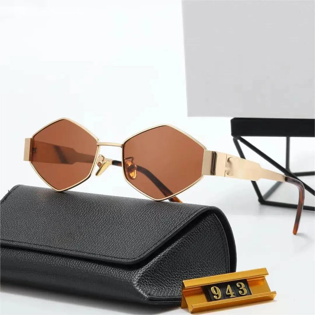 Luxury hexagon sunglasses men designer sunglasses women irregular lens fashion eyeglasses as Lisa Triomphe goggle beach driving oval small sunglasses