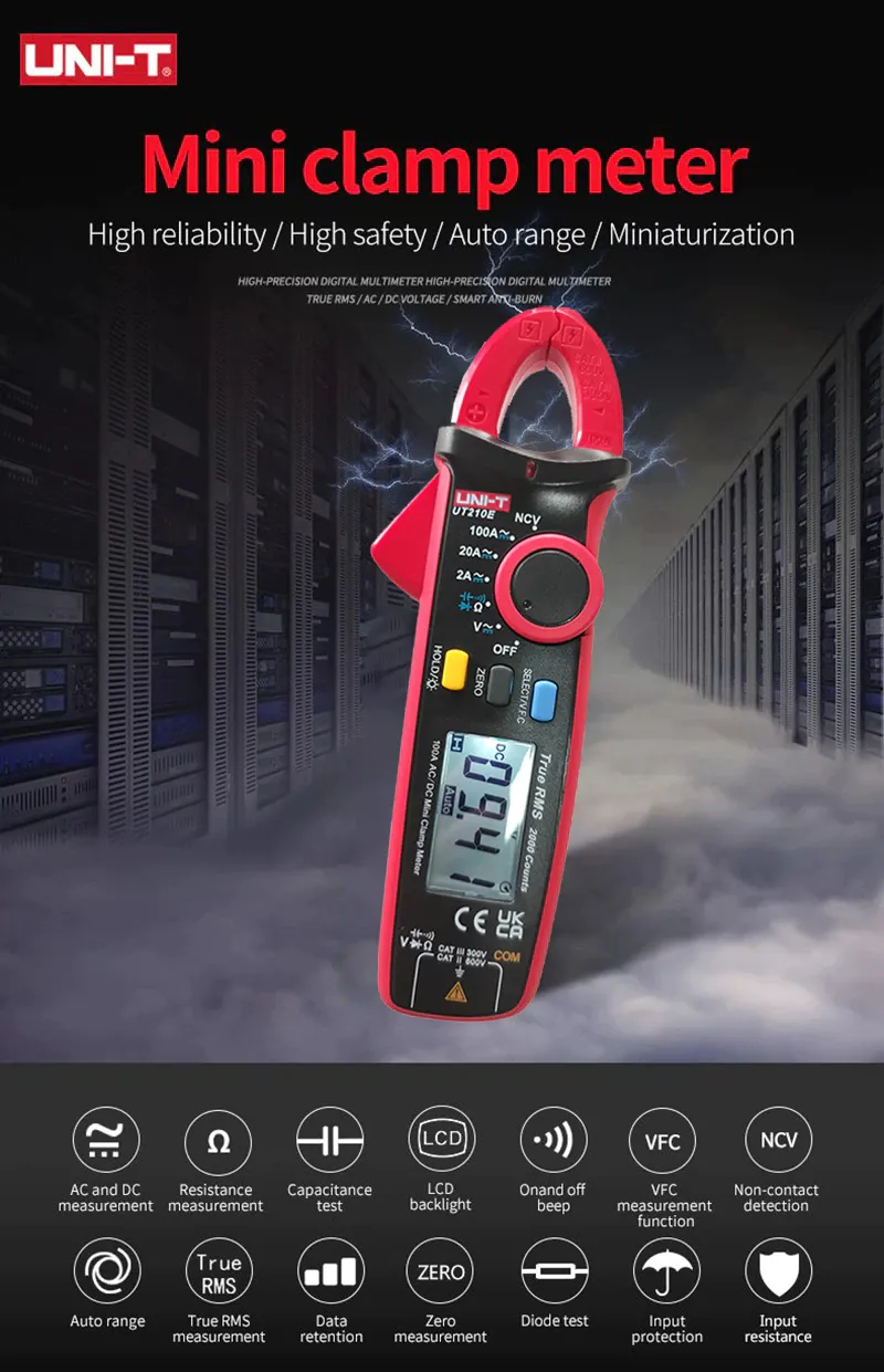 UNI-T UT210D Digital Mini Clamp Meter Multimeters AC/DC Current Voltage Temperature Measure Multitester Price In UAE | Amazon UAE - View #5