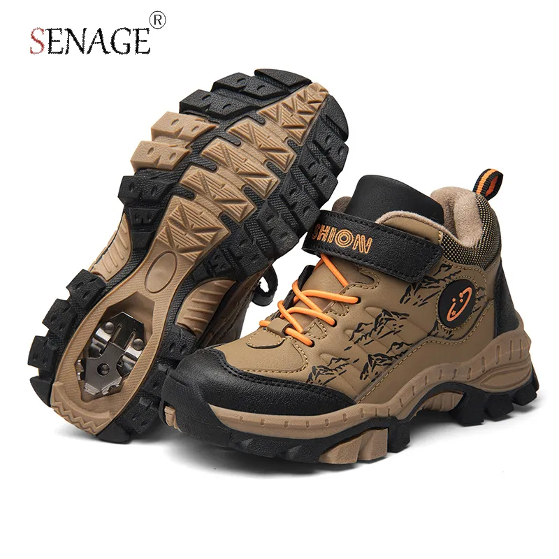 Senage Kids Buty turystyczne chłopcy nastolatki bez poślizgu buty do biegania dla dzieci spacery w tenakersach górskich obuwia wspinaczkowe