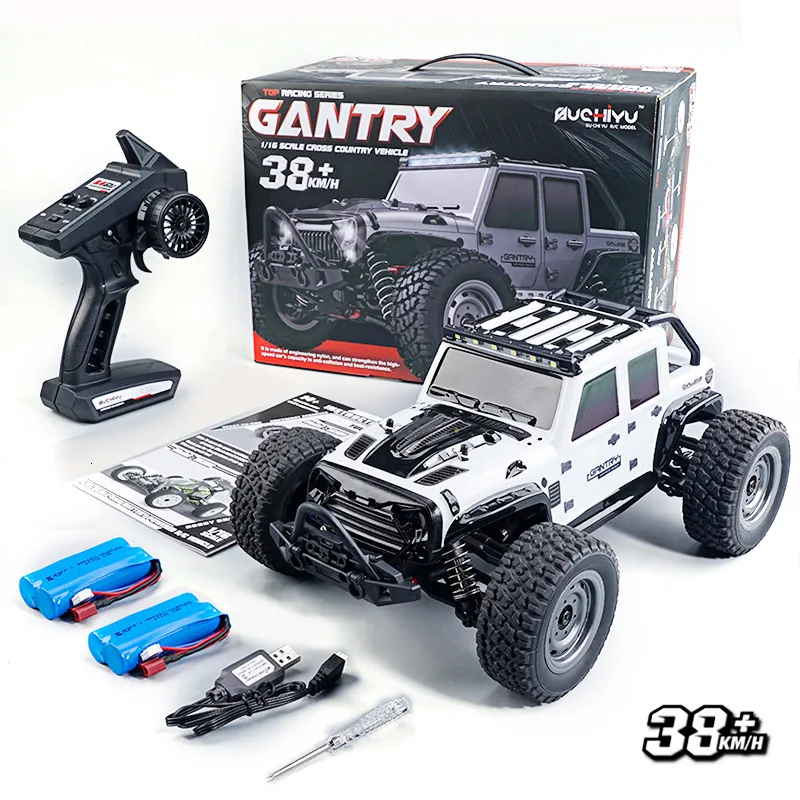 Elektro-/RC-Auto 1/16 Jeeps RC Geländewagen 2,4 G ferngesteuerte Fahrzeuge 4x4-Antrieb Simulationsmodell mit LED-Licht Autospielzeug für Kinder Geschenke 38 km/h 230728