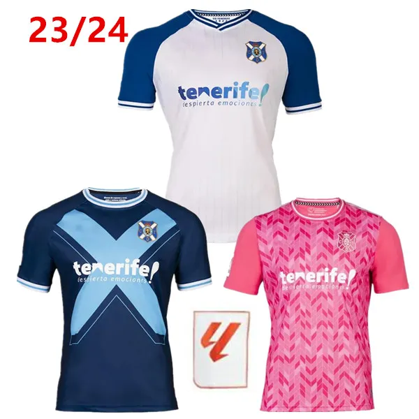 2023 2024 CD Tenerife Mens Soccer Jerseys 23/24 Ruben Borja Garces Mo Dauda Michel Shashoua Elady Mellot Enric Gallego Centennial Home Away 3rd Football Shirts