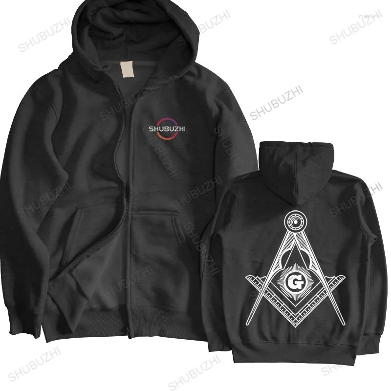 Heren Hoodies Warm Mannen Casual Katoen Sweatshirt Vrijmetselarij Symbool Fit Inscripties Custom Mannelijke Mode Merk Winter Hoody Rits