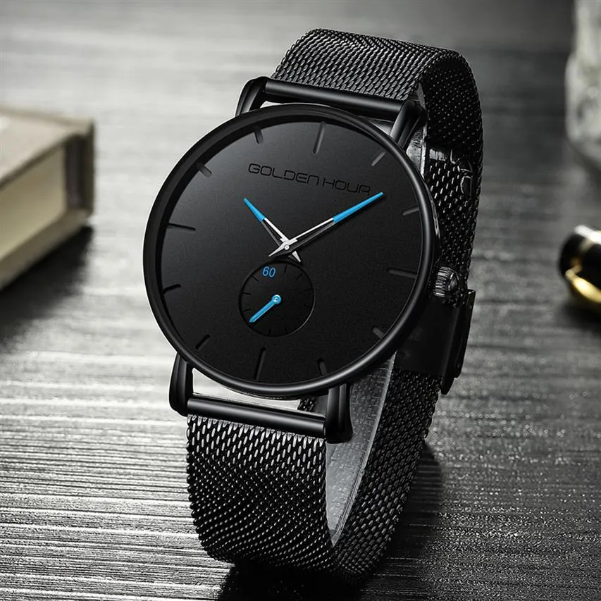 Reloj Hombre nouveauté GOLDENHOUR mode hommes montre erkek kol saati affaires Sport étanche montres-bracelets Relogio Masculino278u