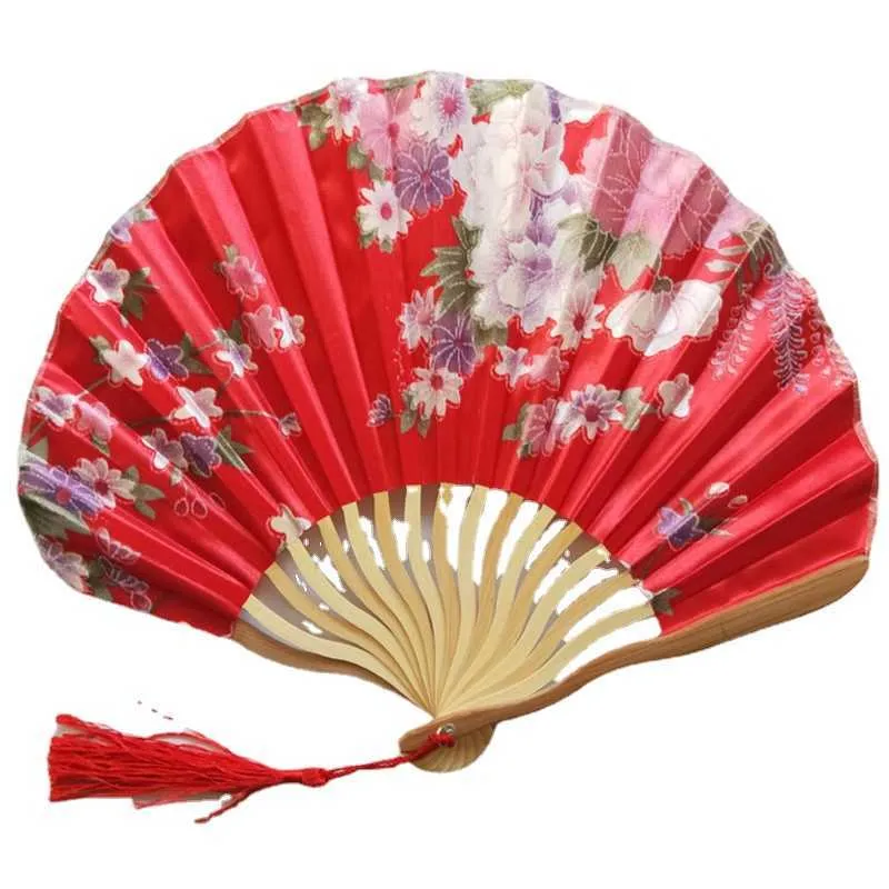 Kinesiska stilprodukter Sashell Style Folding Fan Wedding Party Female Dance Vintage Hand Fan Favor Art Craft Gift Home Decoration Ornaments