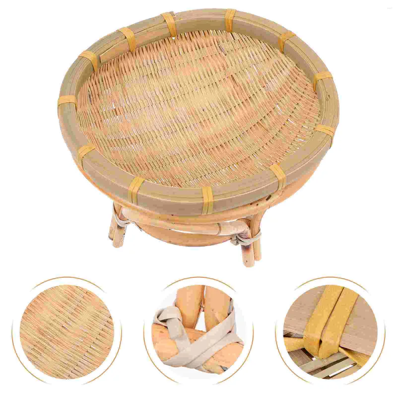 Set di stoviglie Cesto di frutta in rattan Piatto da portata a più livelli Vassoi di legno Piccoli cesti di vimini Decor Ciotole per il pane Decorativo