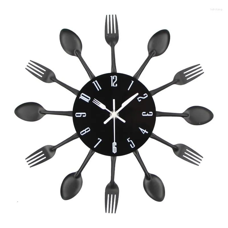 Horloges murales en métal horloge créative salon maison Art Simple Restaurant cuisine montre à Quartz personnalisée