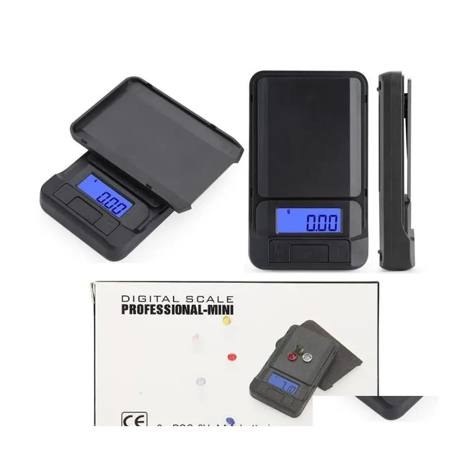 Weighing Scales High Precision Mini Electronic Digital Pocket Scale Kitchen Nce Weight Lcd Display 100G 200G 300G 500G/0.01G 500G/0. Otllz