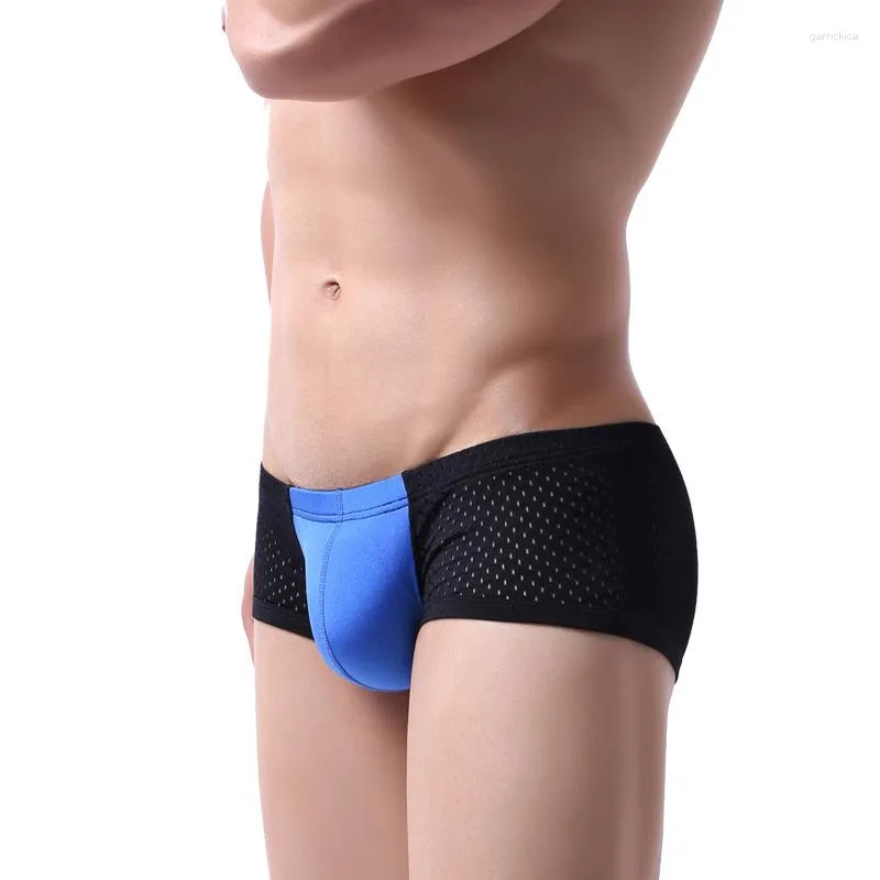 Caleçon homme Boxer culotte mince Sexy résille slips Nylon taille basse personnalisé respirant sous-vêtement confortable 2023