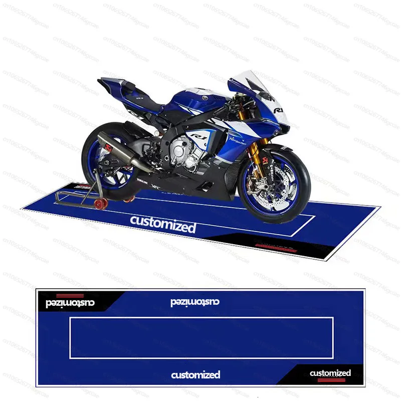 Tapis de stationnement de moto Tapis d'affichage en polyester Tapis de moto de course Tapis de chevet anti-dérapant Tapis d'affichage personnalisé Parking 230728