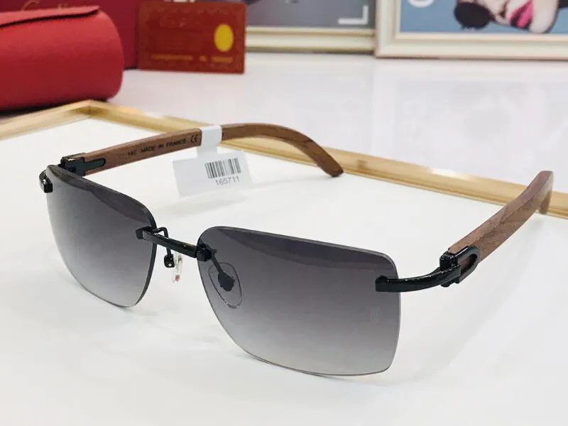 Realfine888 5A Brillen Catier CT8200760 Rahmenlose Luxus-Designer-Sonnenbrille für Mann und Frau mit Brillen-Stoffbox CT8200766 CT8200767